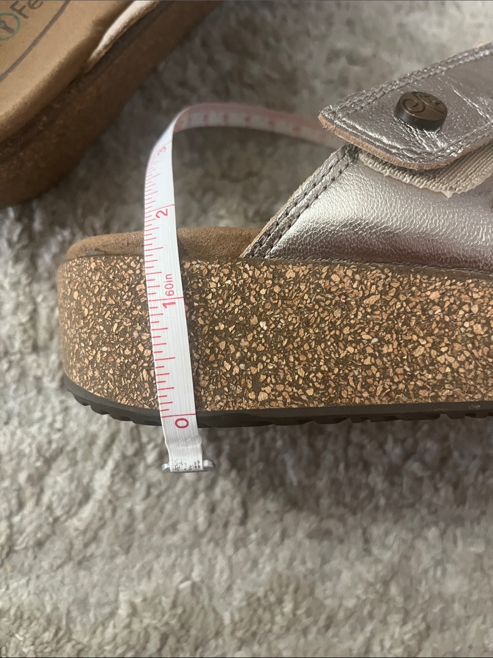 Ortho Feet Metallic Silver Slide Sandals 1.5” Heel Leather Braided Strap 7 Wide - Picture 14 of 15